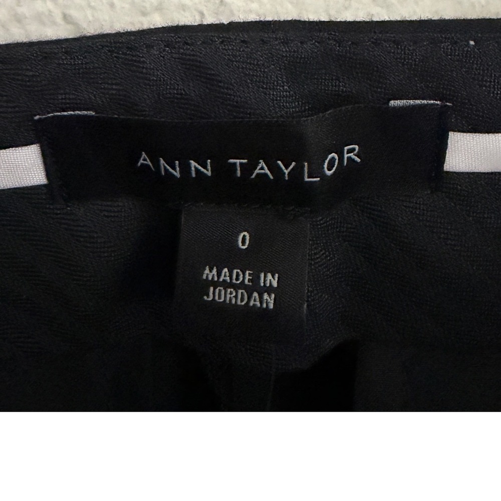 NWT Ann Taylor The Ankle Pants Size 0 Black High Rise Slim Bi-Stretch Cuffed - Picture 5 of 11
